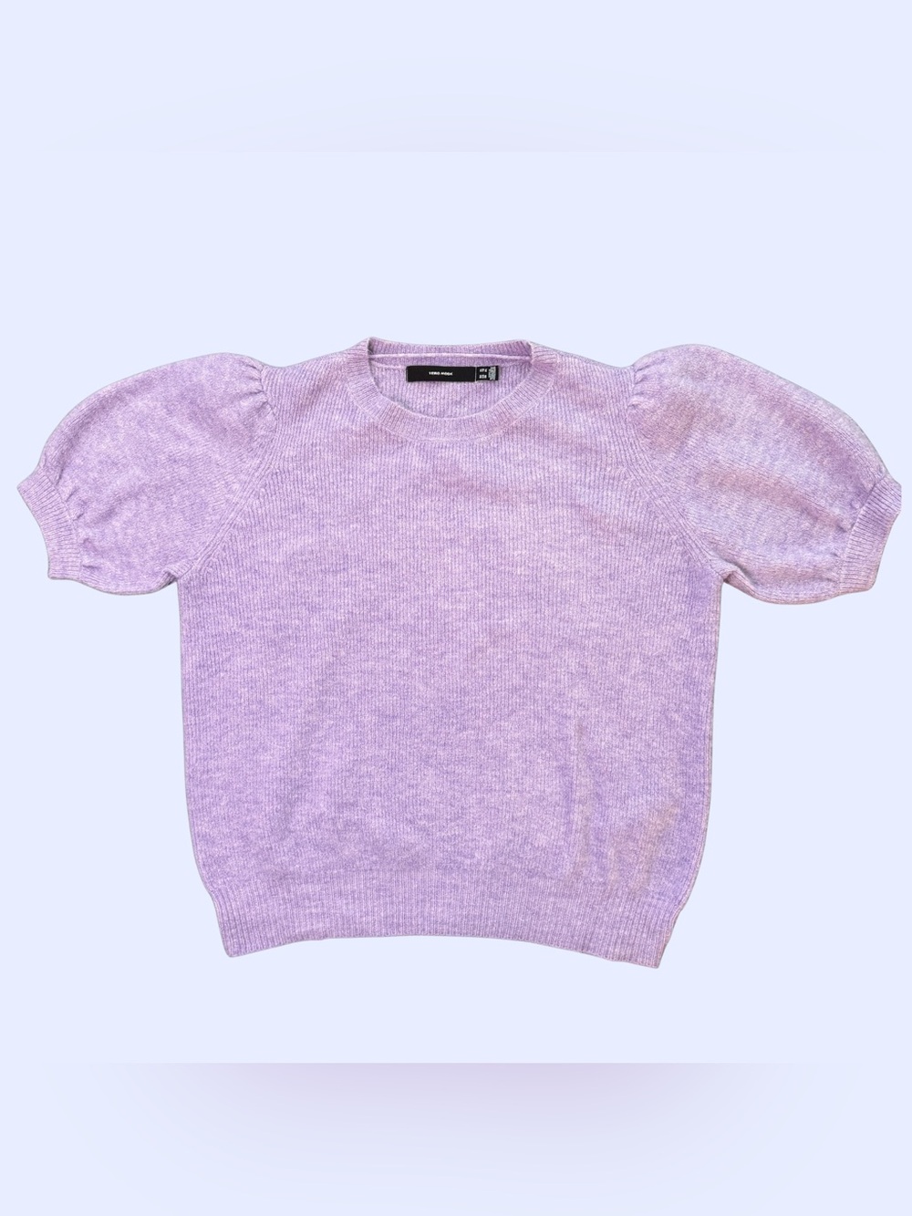 Vero Moda Lavender Puff Sleeve Crew Sweater